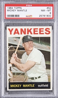 1964 Topps #50 Mickey Mantle – PSA NM-MT 8